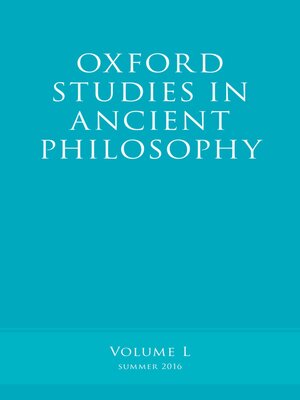 cover image of Oxford Studies in Ancient Philosophy, Volume 50